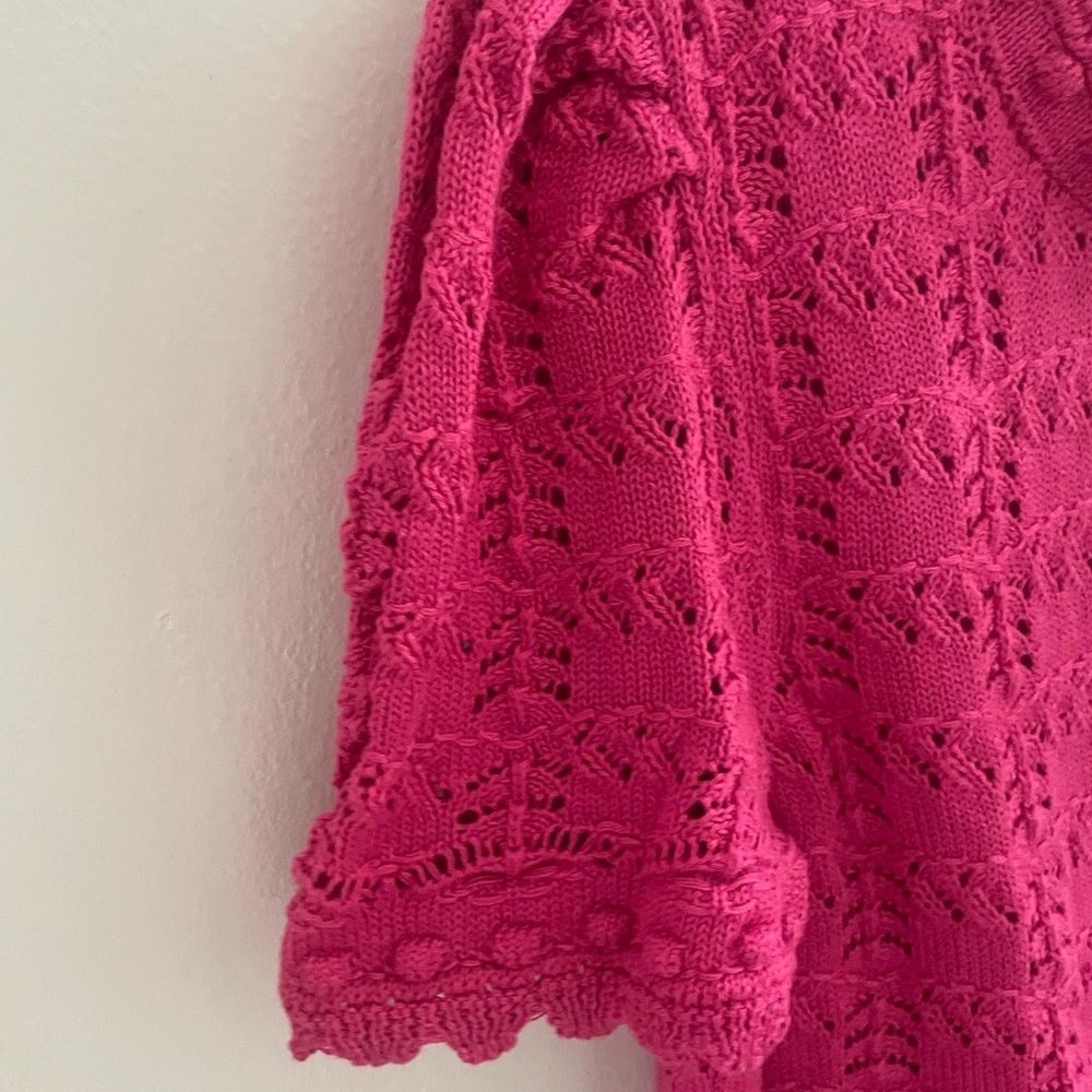 Anthropologie Pink Ruffled sweater top - Picture 7 of 9